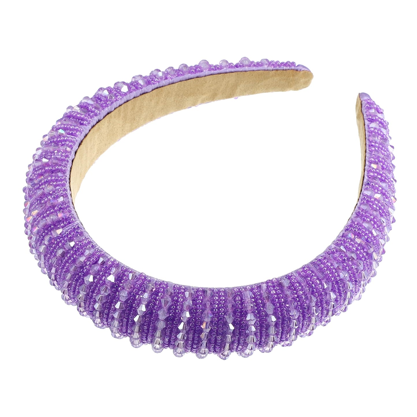 VOCOSTE Crystal Headband, Rhinestone Hairband for Women, Purple, 1.2 Inch Wide