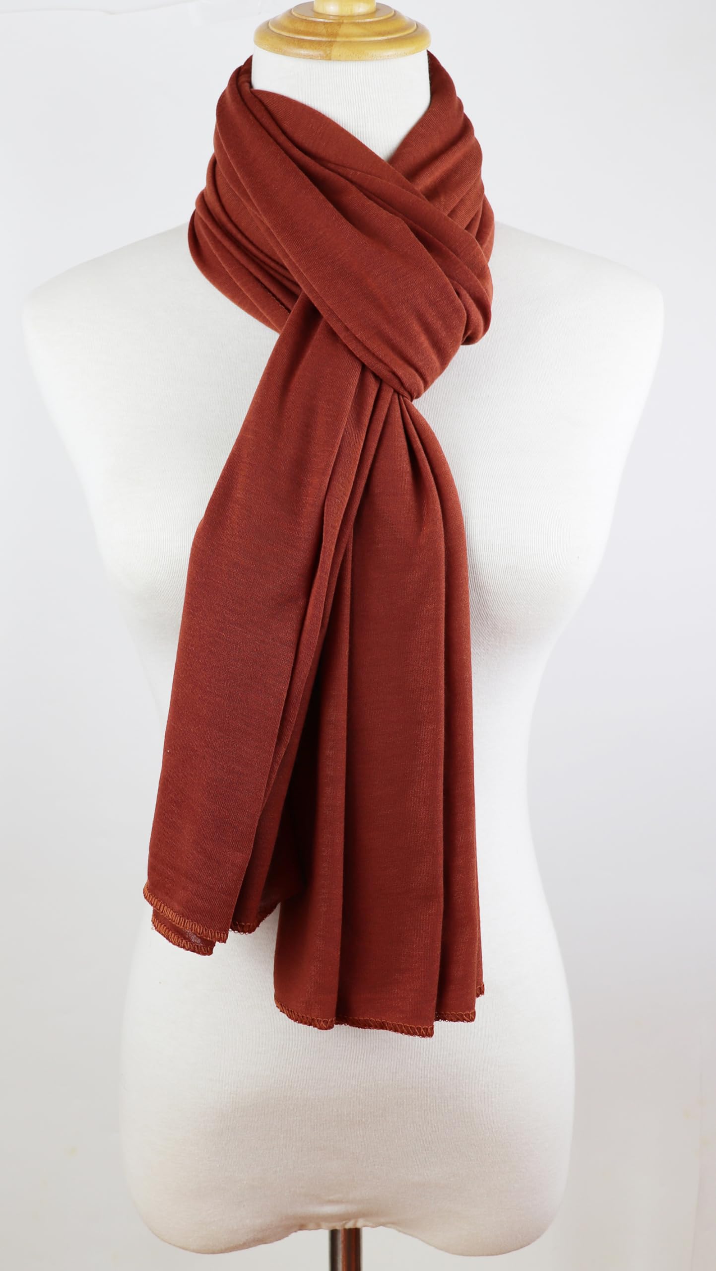 vabovin Hair Wrap for Black Women with Natural Hair Stretch Soft Edge Large Scarves for Braids Dreadlocks (Red Orange)