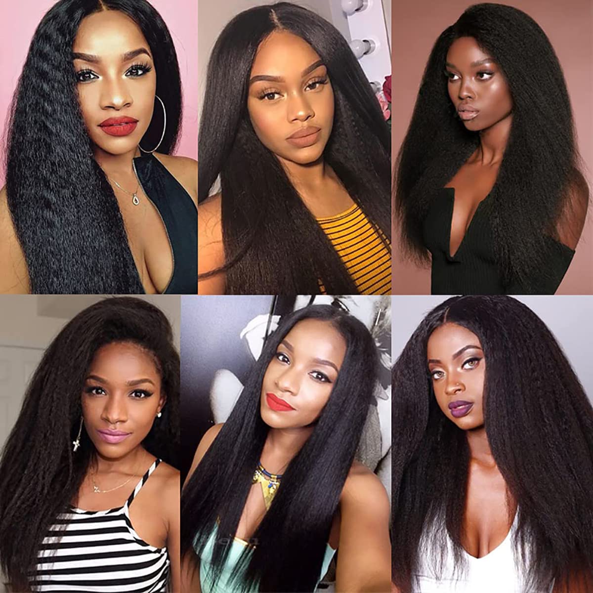 Yaki Straight Hair Human Hair 3 Bundles For Women Hair Weave Double Weft No Tangle Hair 3 Bundles Hair Weave Bundle Yaki Straight Hair Bundles 20 22 24 Inch