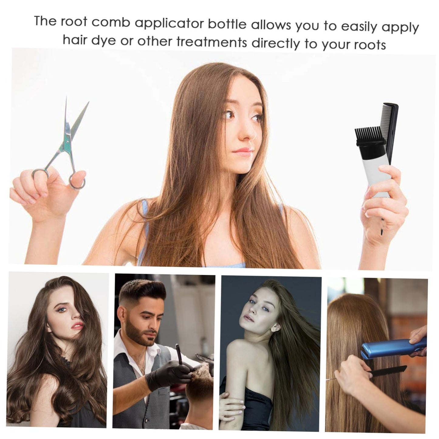 Beatifufu 2pcs Hair Dye Bottle Applicator Hair Scalp Massager Brush Hair Dye Bottle with Comb Hair Oil Bottle Hair Dye Applicator Bottle Comb Applicator Oil Comb Hair Comb Shampoo