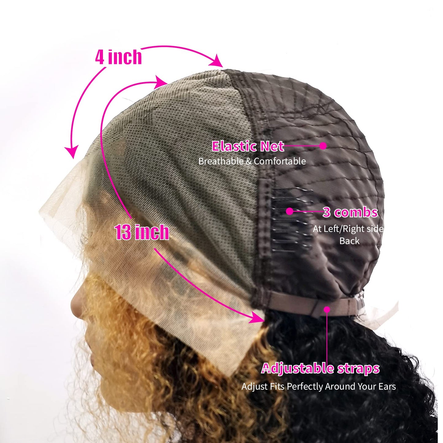 Tendersse Deep Wave Lace Front Wigs Human Hair Brazilian 10A Virgin Hair Pre Plucked Human Hair Wigs With Baby Hair 150% Density Nature Color Human Hair Wigs For Black Women(22inch)