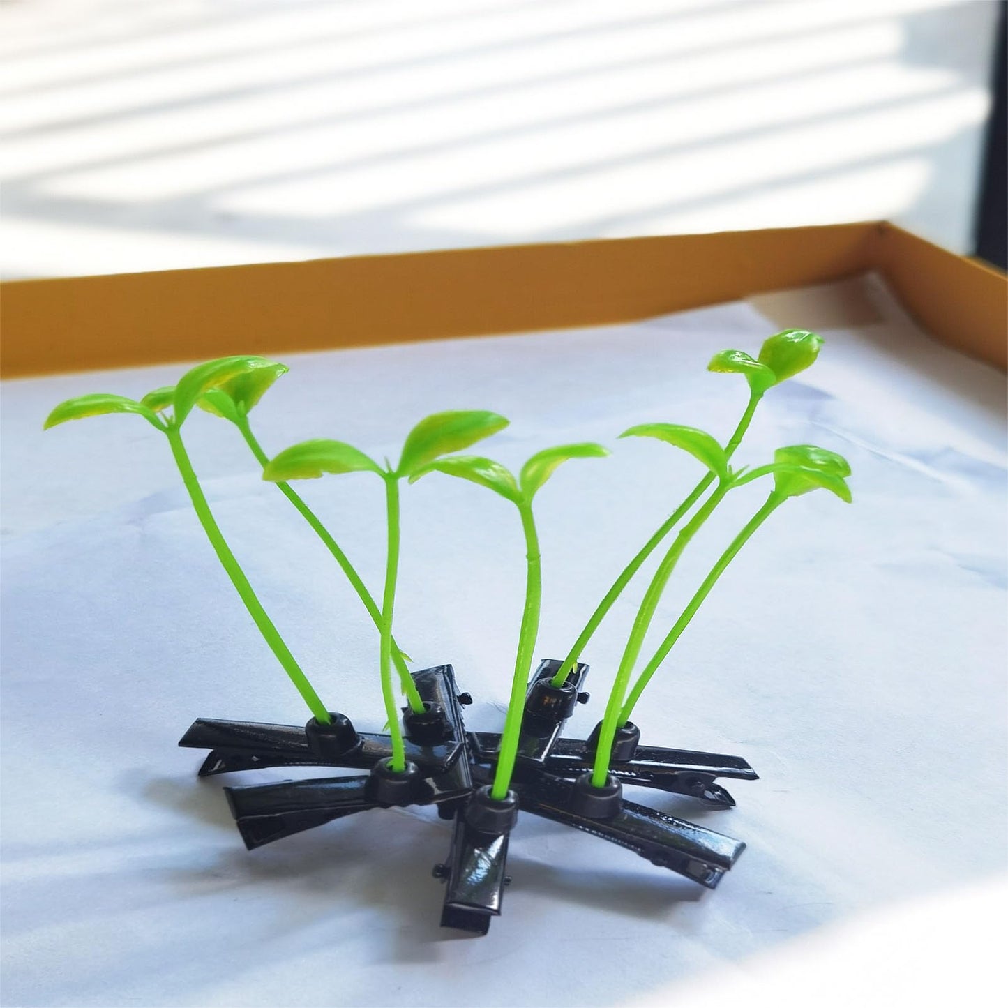 35PCS Simulation Plants Hair Clips, Mushroom Flower Butterfly Hairpins For Women Girls Creative Headwear Hair Accessories (Bean sprout clip)