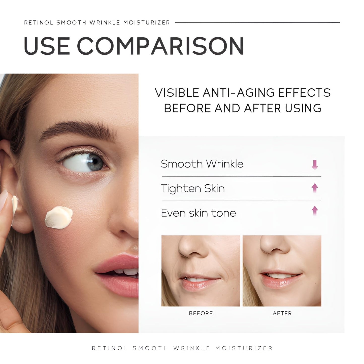 QUIYUM Retinol Cream for Face, Anti Aging Face Moisturizer with Hyaluronic Acid, Rapid Wrinkle Repair, Day & Night Cream Serum for Women, Reduce Fine Lines, Wrinkles & Dark Spots 1.06oz, 2Pack