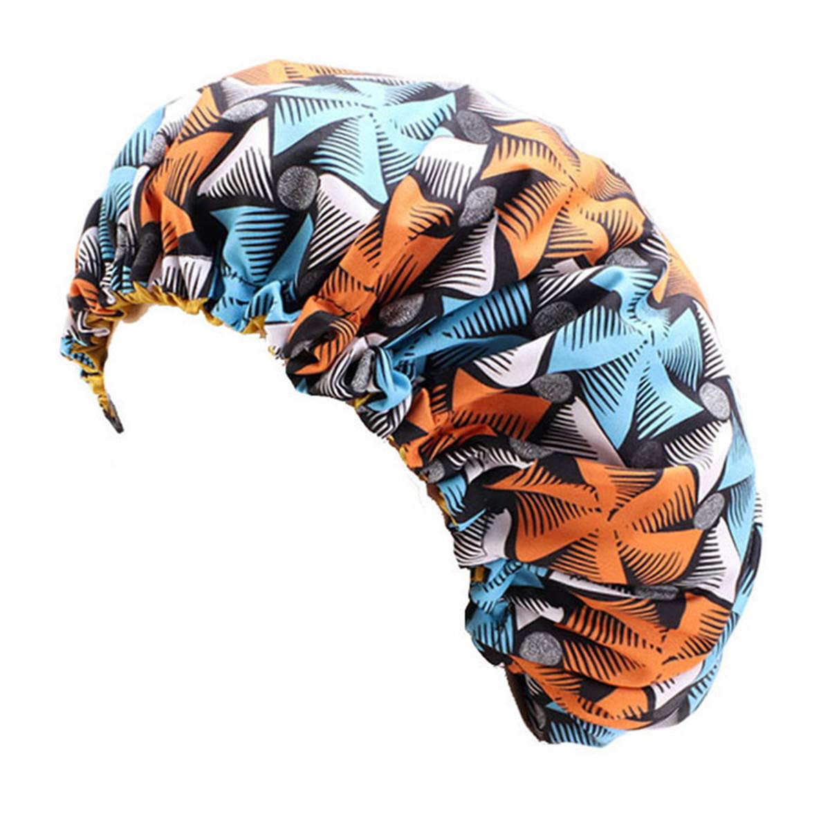 Qhome Luxury Wide Band Satin Bonnet Cap Comfortable Night Sleep Hat Hair Loss Cap