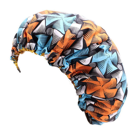 Qhome Luxury Wide Band Satin Bonnet Cap Comfortable Night Sleep Hat Hair Loss Cap