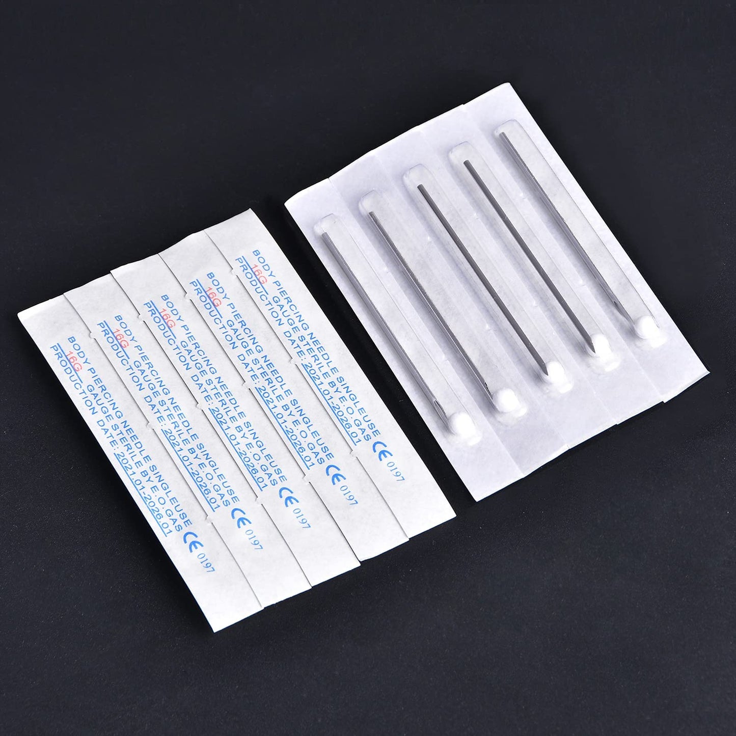 50PCS 20G Piercing needles, Disposable Sterilized Stainless Steel Body Piercing Hollow Needles For Nose Septum Ring Ear Piercing