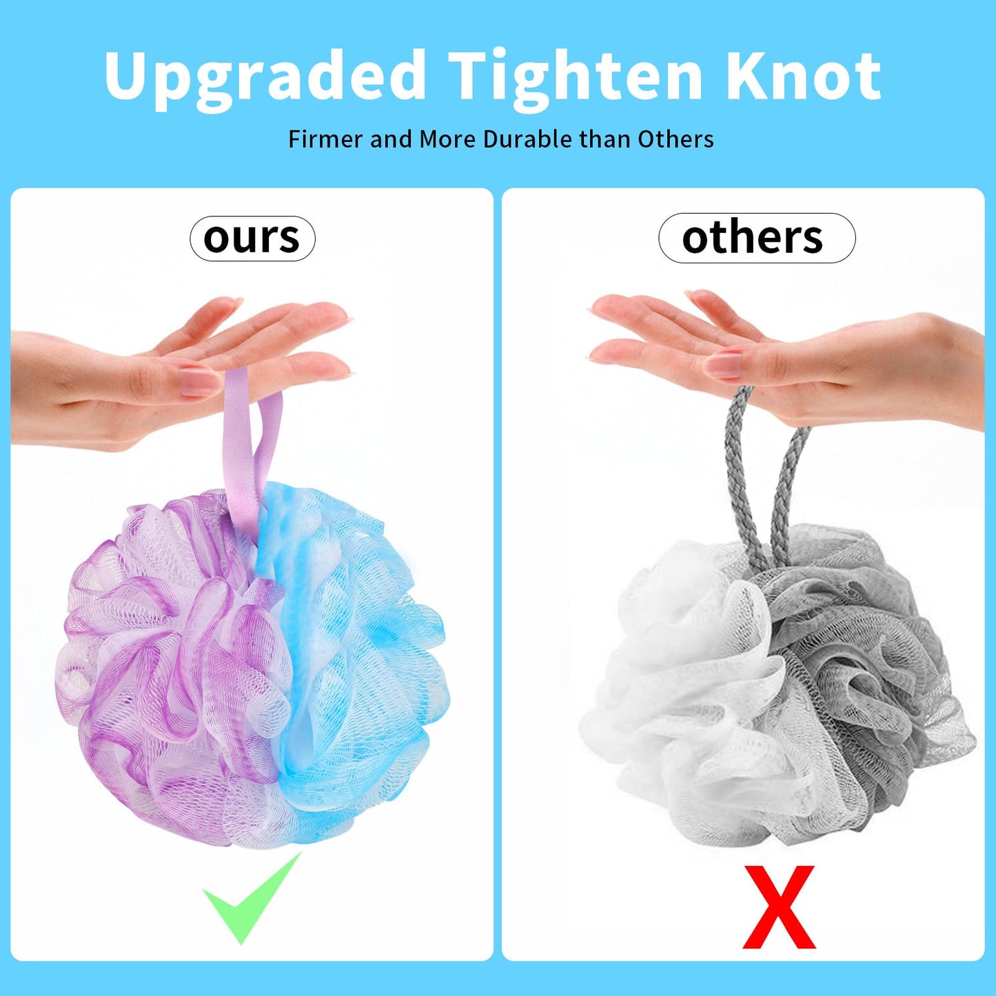 BCKENEY Bath Loofah Shower Sponge Body Back Scrubber Soft Mesh Shower Puffs Exfoliating Loofa for Women & Men Bath Accessories Cleaning Tool (4Pack 60G Loofah Sponge, Forest Fairy)