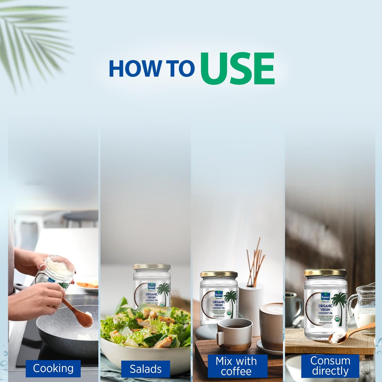 Parachute Naturalz Virgin Coconut Oil | 100% Organic Cooking Oil, Hair Oil and Skin Oil | Cold Pressed | USDA Certified |16 Fl. Oz | Glass Jar