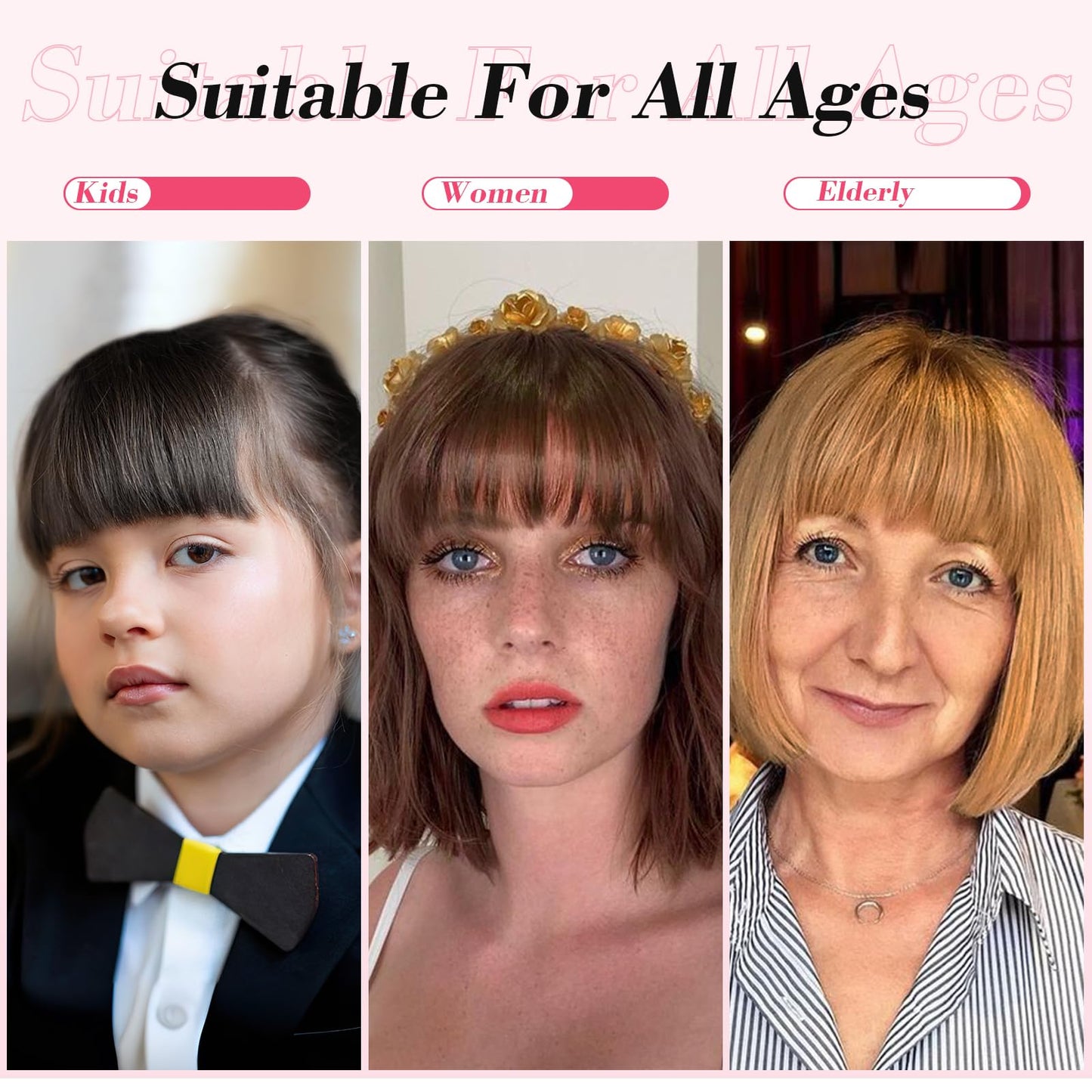 AISI BEAUTY Clip in Bangs-Fake Bangs Hair Clip 100% Real Human Hair Bangs French Bangs Fringe with Temples Flat Neat Fake Thick Hairpieces for Women(Black)