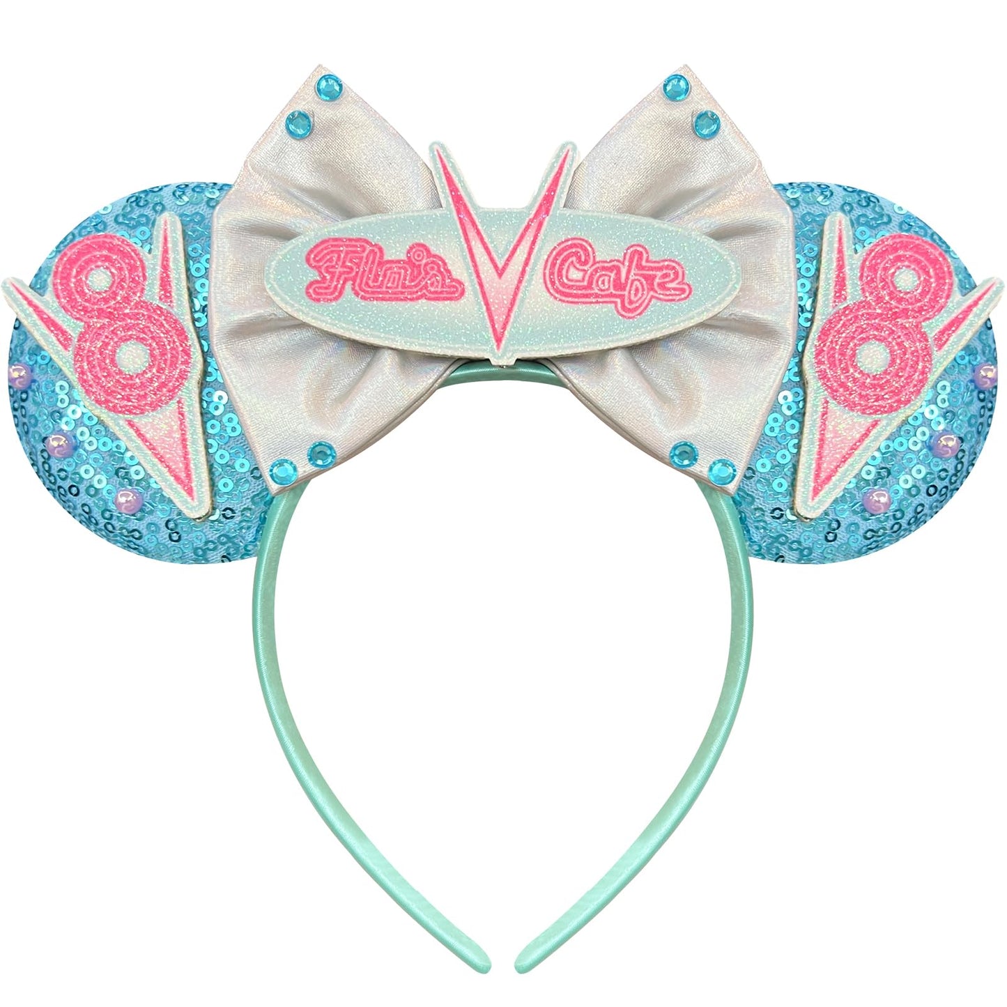Bolonar Mouse Ears Headbands for Women Park Ears Sequin Inspired Mouse Ears (Bright Blue)