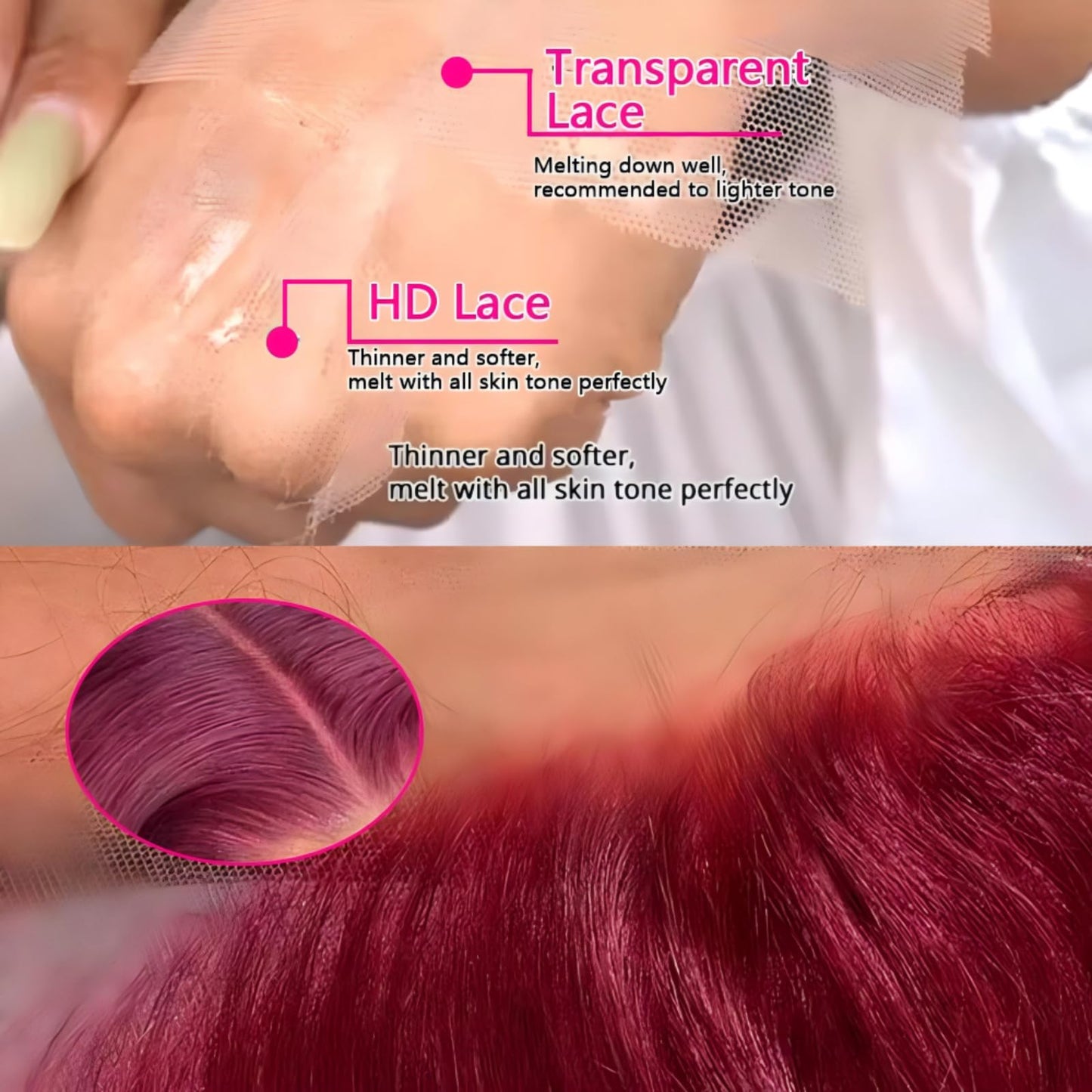 ABBETEY 20 inch Burgundy Lace Front Wigs Human Hair 13x6 HD Lace Front Wigs Human Hair Pre Plucked with Baby Hair 180% Density Body Wave 99j Colored Frontal Wigs