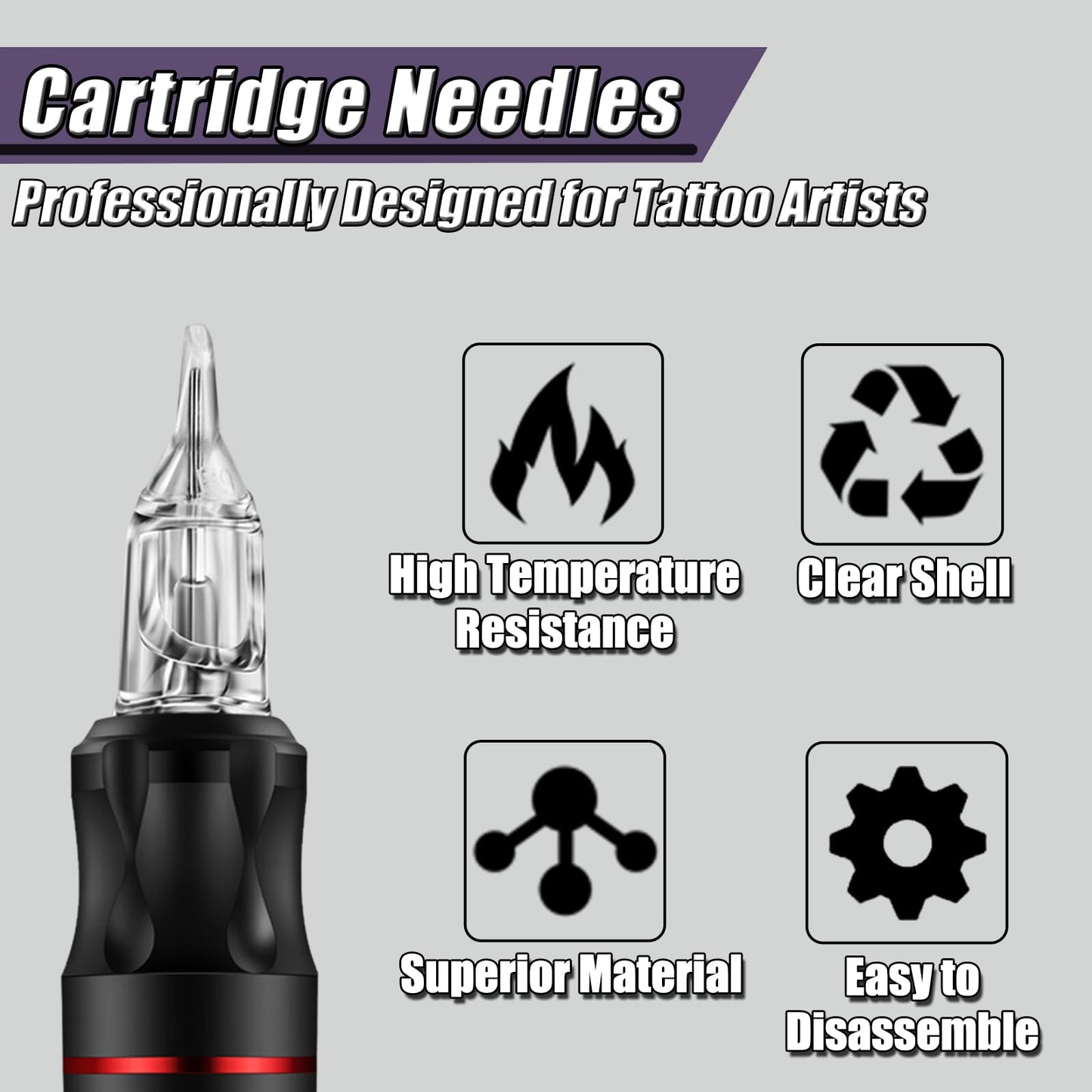 YONGDA Tattoo Needles Cartridges 20pcs 1005RL Disposable Tattoo Cartridge Needles Round Liner for Beginners or Artists and Rotary Machine