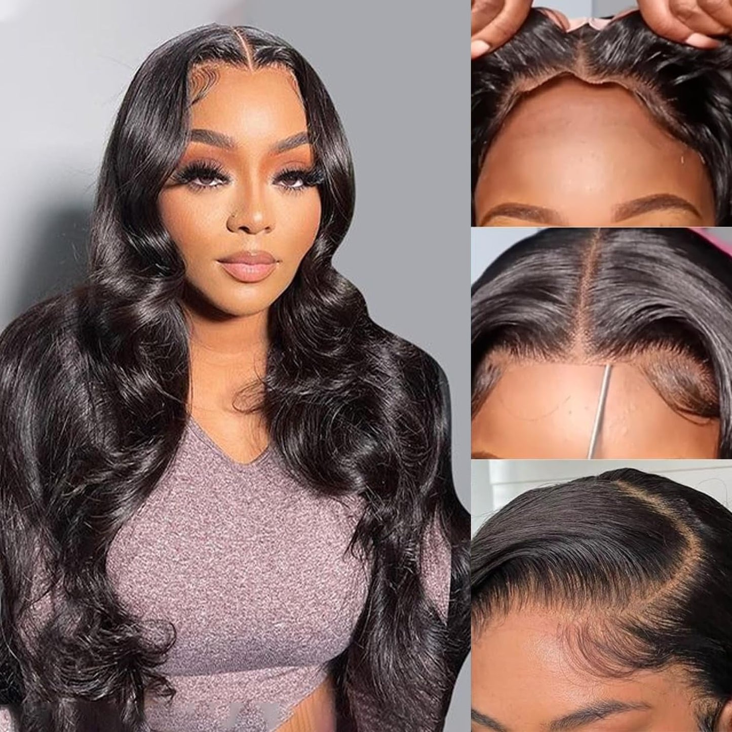Tongce Wear and Go Glueless Wigs Human Hair Pre Plucked Pre Cut 4X4 HD Lace Closure Wigs Human Hair Body Wave Lace Front Wigs Human Hair 3 Seconds to Wear Glueless Wigs 180% Density 22 Inch