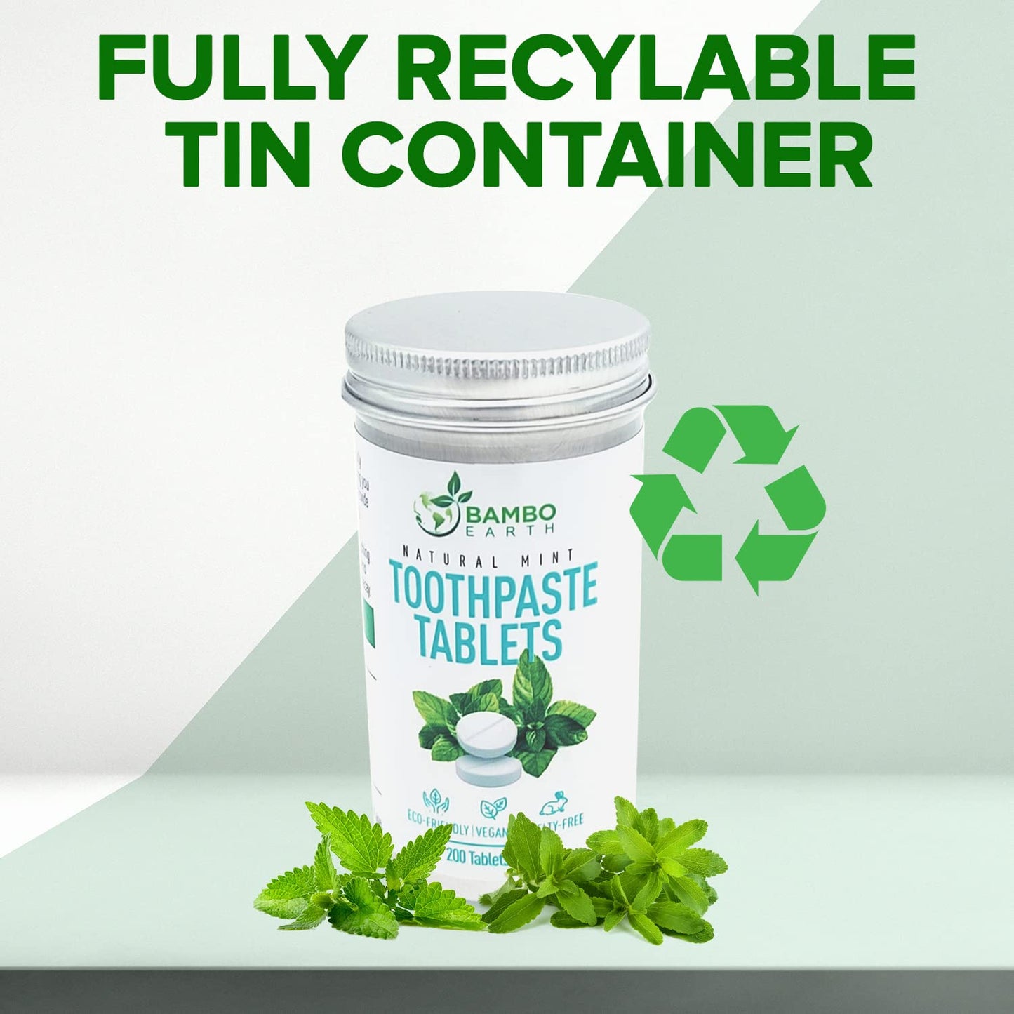 200 Pack Natural Toothpaste Tablet Bits - Chewable Mouthwash Whitening Bite Tablets for Teeth SLS & Fluoride Free Eco & Travel Friendly - Zero Waste Packaging - Mint & Activated Charcoal (Peppermint)