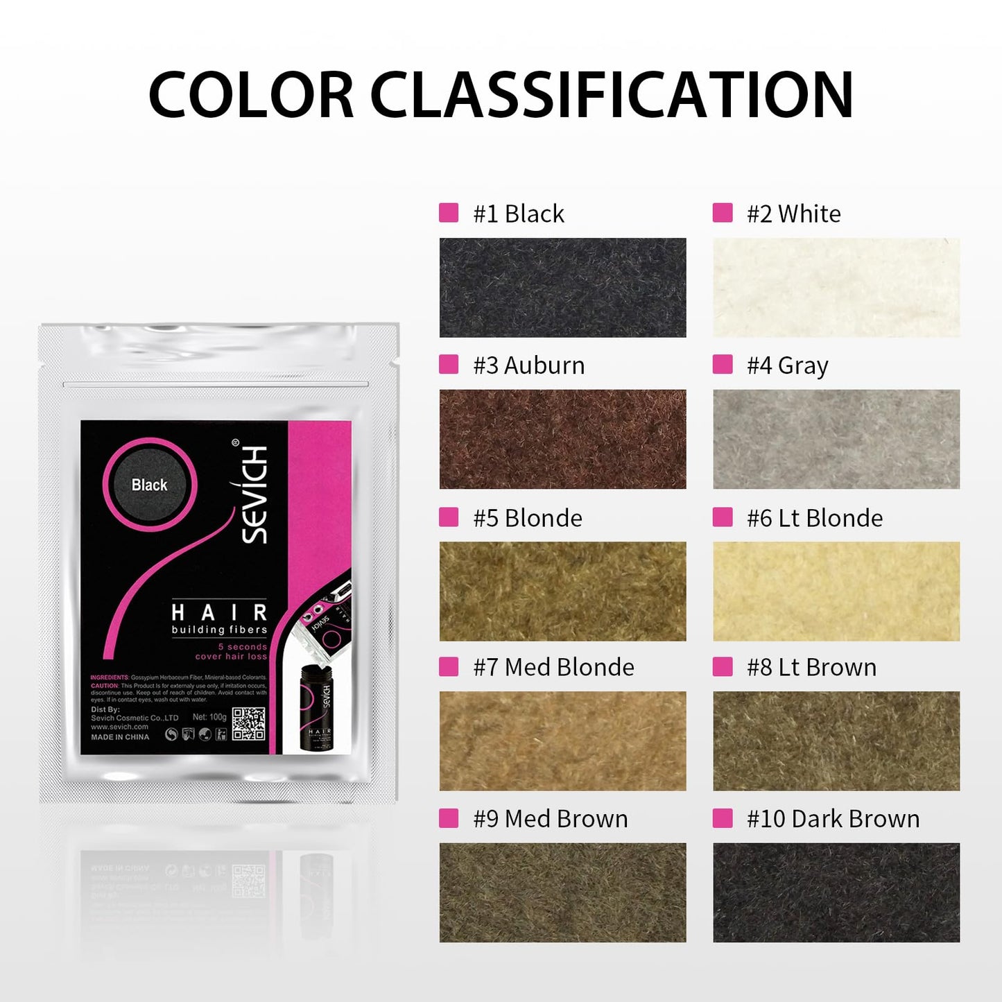 SEVICH Hair Fibers for Thinning Hair, Hair Building Fibers Instantly Thicker & Fuller Look,Hair Powder for Men & Women 100g Blonde