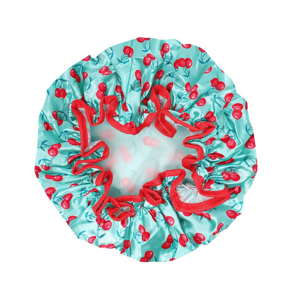 allydrew Reusable Women's Waterproof Shower Caps for Long Hair, Cherries