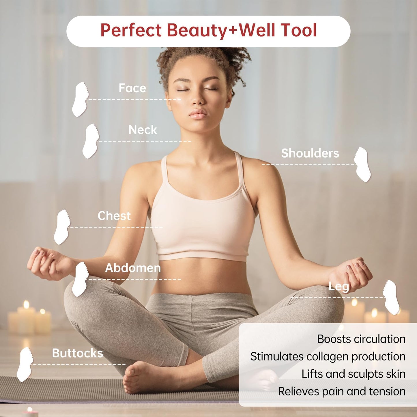 Stainless Steel Gua Sha Facial Tools Metal Detail Gua Sha Stone Body Lymphatic Drainage Massager Face Guasha Face Sculpting Tool Skin Care