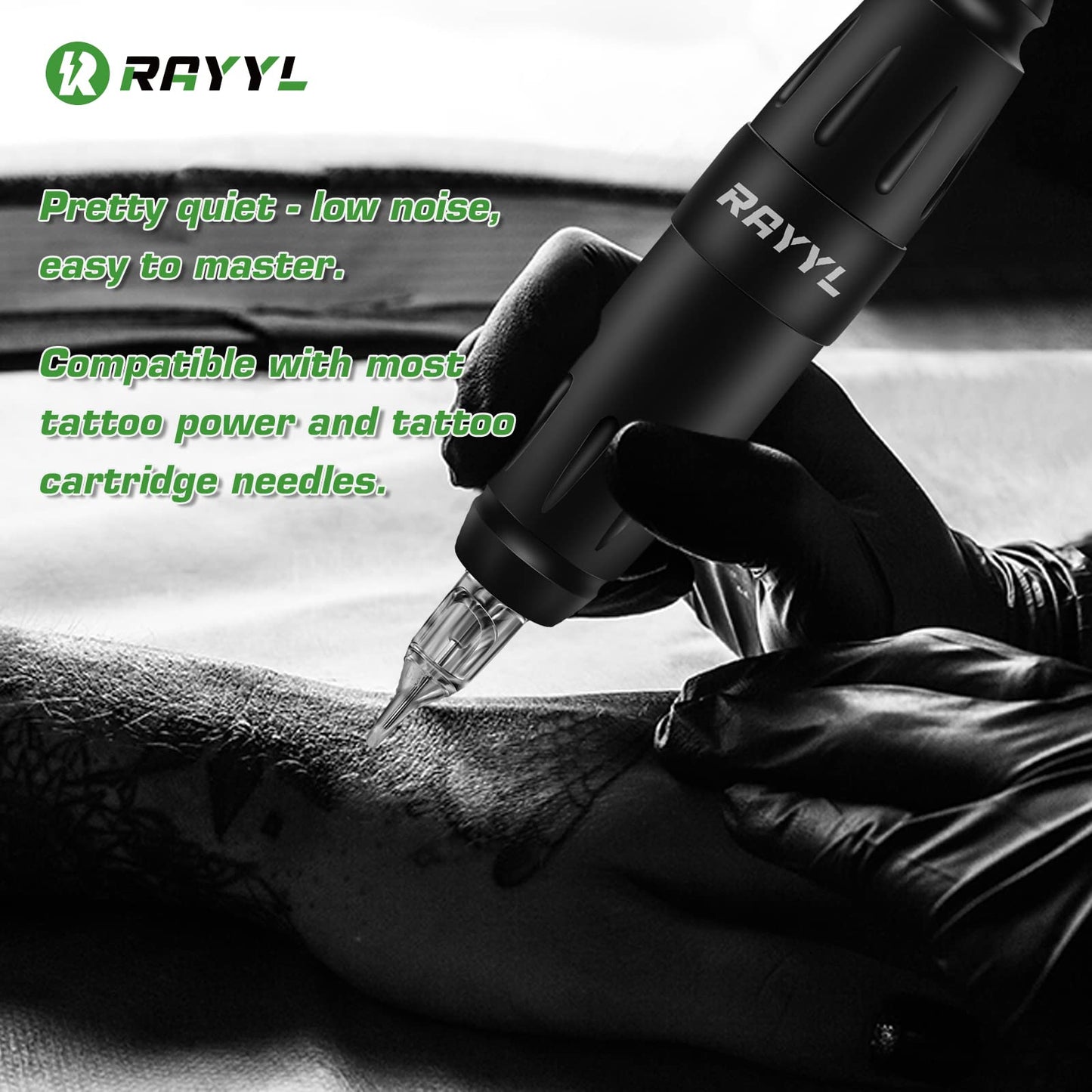 Rayyl Professional Machine Kit - CELEX Rotary Machine 2PCS Tattoo Power 40PCS Needles for Beginners & Experienced Artist