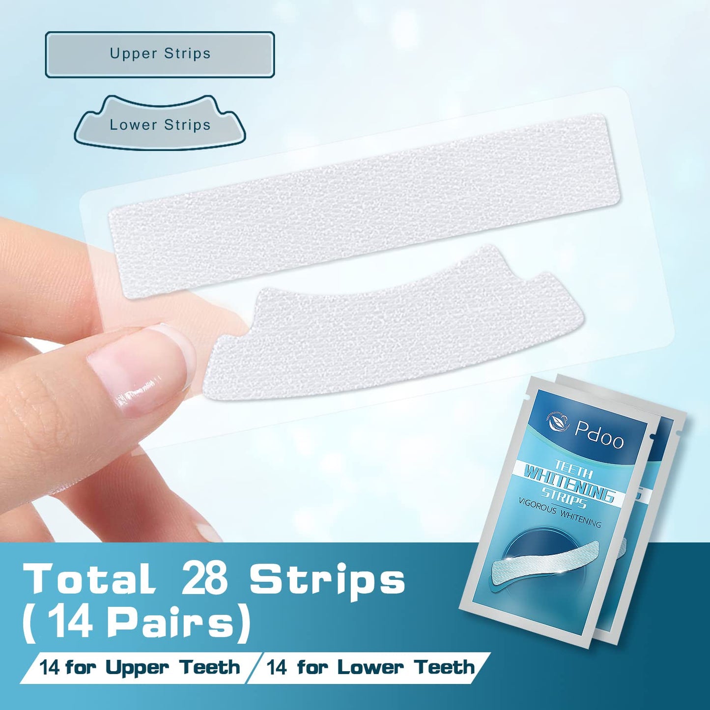 Teeth Whitening Strip - Whitening Strips for Teeth Sensitive, Professional Teeth Whitening Strips, Fast Remove Smoking, Coffee, Wine Stains, Teeth Whitening Kit Pack of 28 Non-Slip Strips