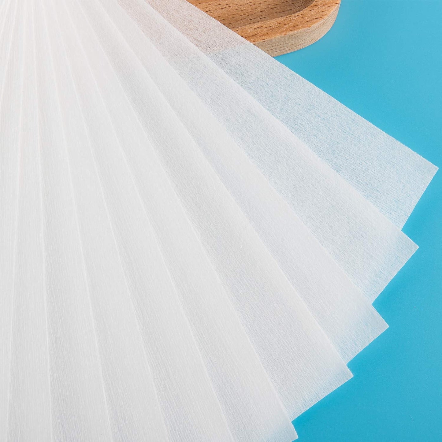 Whaline 400 Pieces Non-Woven Wax Strips Body and Facial Waxing Strips White Multi-Size Hair Removal Muslin Wax Strips Spa Beauty Waxing Strips for Face Arms Legs Underarm Bikini Hair Removal