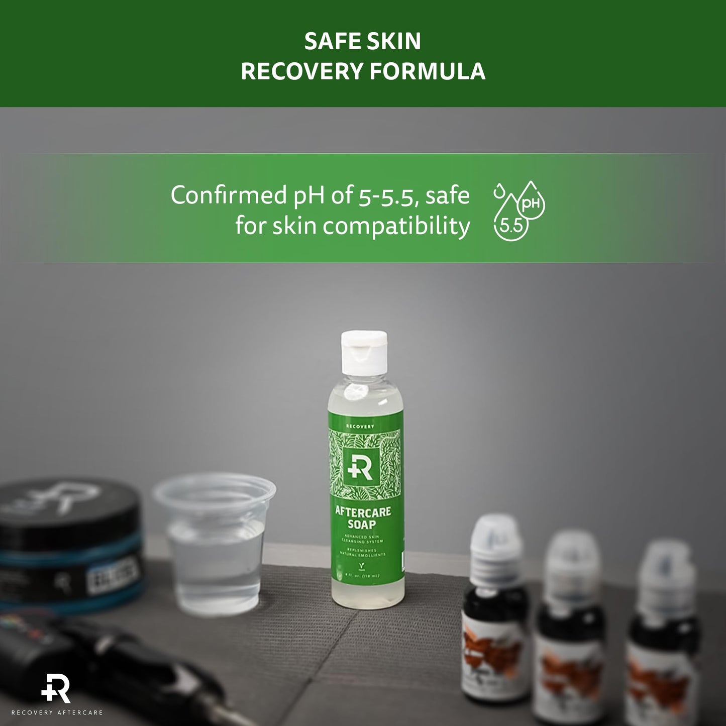 Recovery Aftercare - Aftercare Soap - Hydrating, Gentle Cleanser for Body Modification Aftercare - Natural Wash for Piercing & Tattoo Aftercare (4 oz)