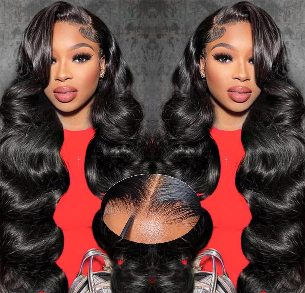 Tosiboy 5x5 Hd Lace Closure Wigs Human Hair Pre Cut Lace Glueless Wig Wear and Go Wigs Human Hair Pre Plucked 180 Density Body Wave Lace Front Wigs Human Hair Glueless for Women Natural Hairline
