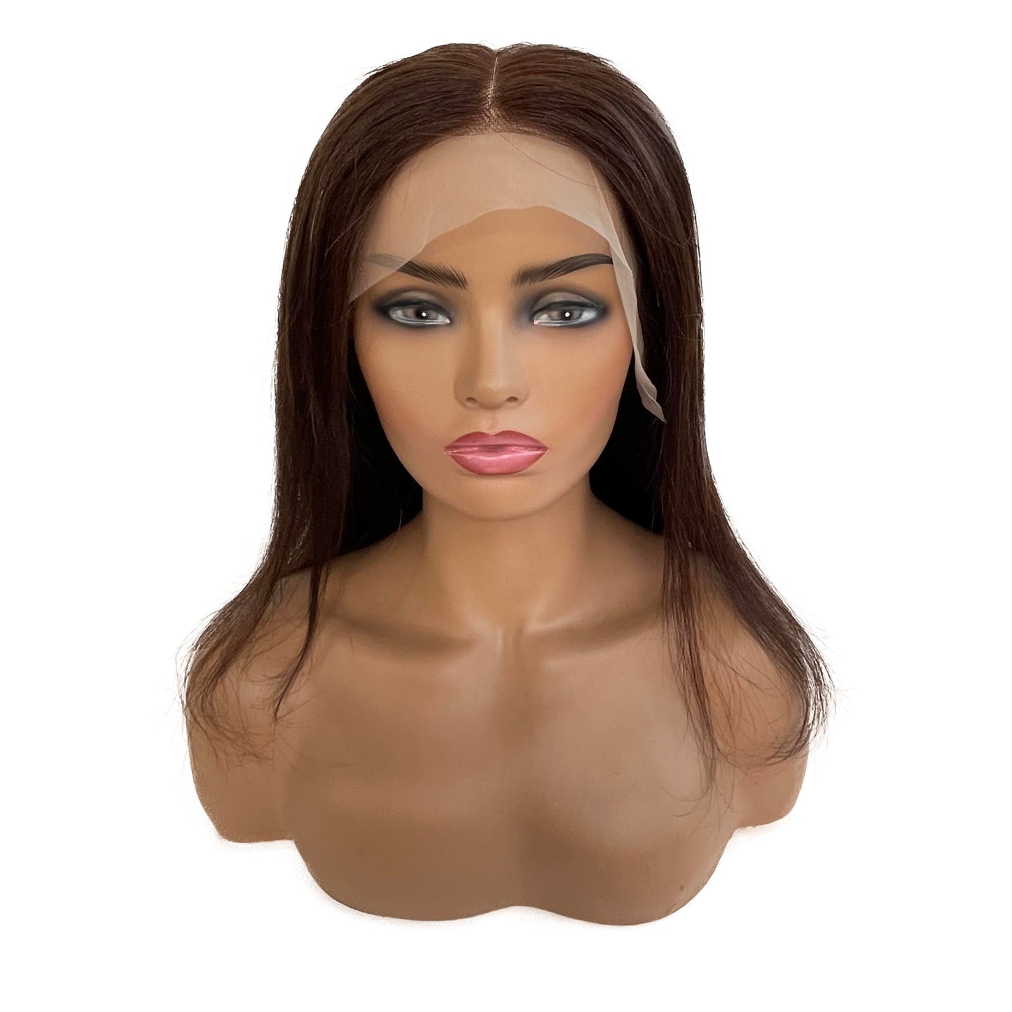 Brown Bob Lace Front Wigs Human Hair for Women 13x4 HD Lace Frontal Straight Bob #4 Medium Brown Middle Part Bob Wig 12 Inch Lace Front Human Hair Pre Plucked Hairline with Baby Hair Brazilian Bob Wig