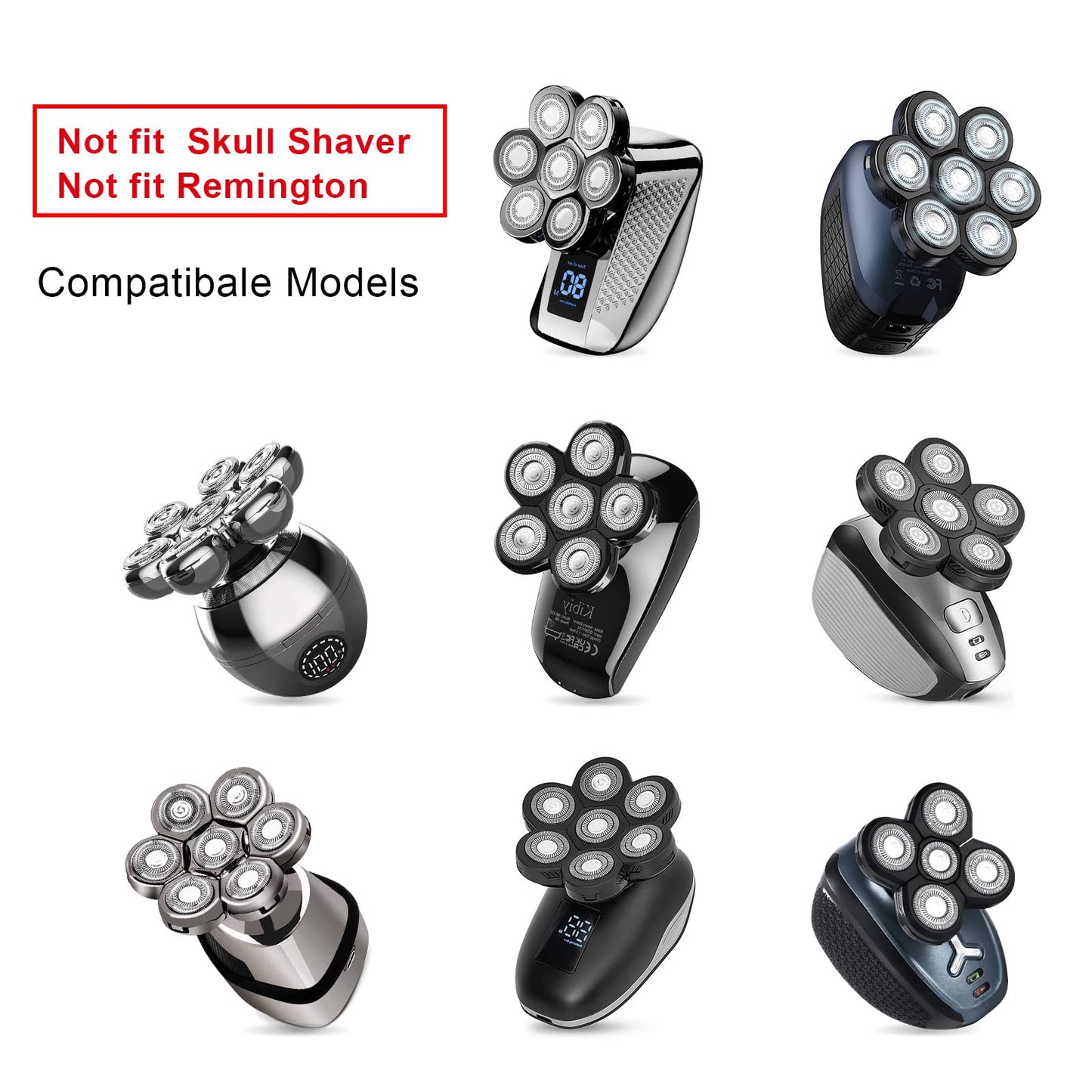 UPTARD Head Shaver Replacement Heads,Head Shaver Replacement Blades, Head Shavers for Bald Men,head shavers for men, Stainless Steel Rotary Blades for Electric Head Razor (silver6)