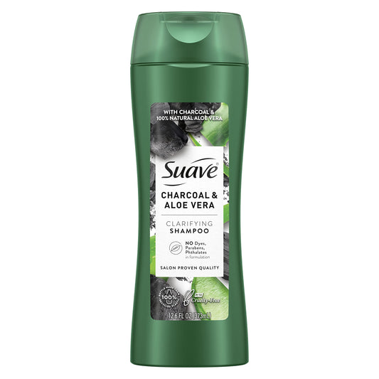 Suave Professionals Clarifying Shampoo for Oily Hair Charcoal Aloe Vera Paraben Free 12.6 oz