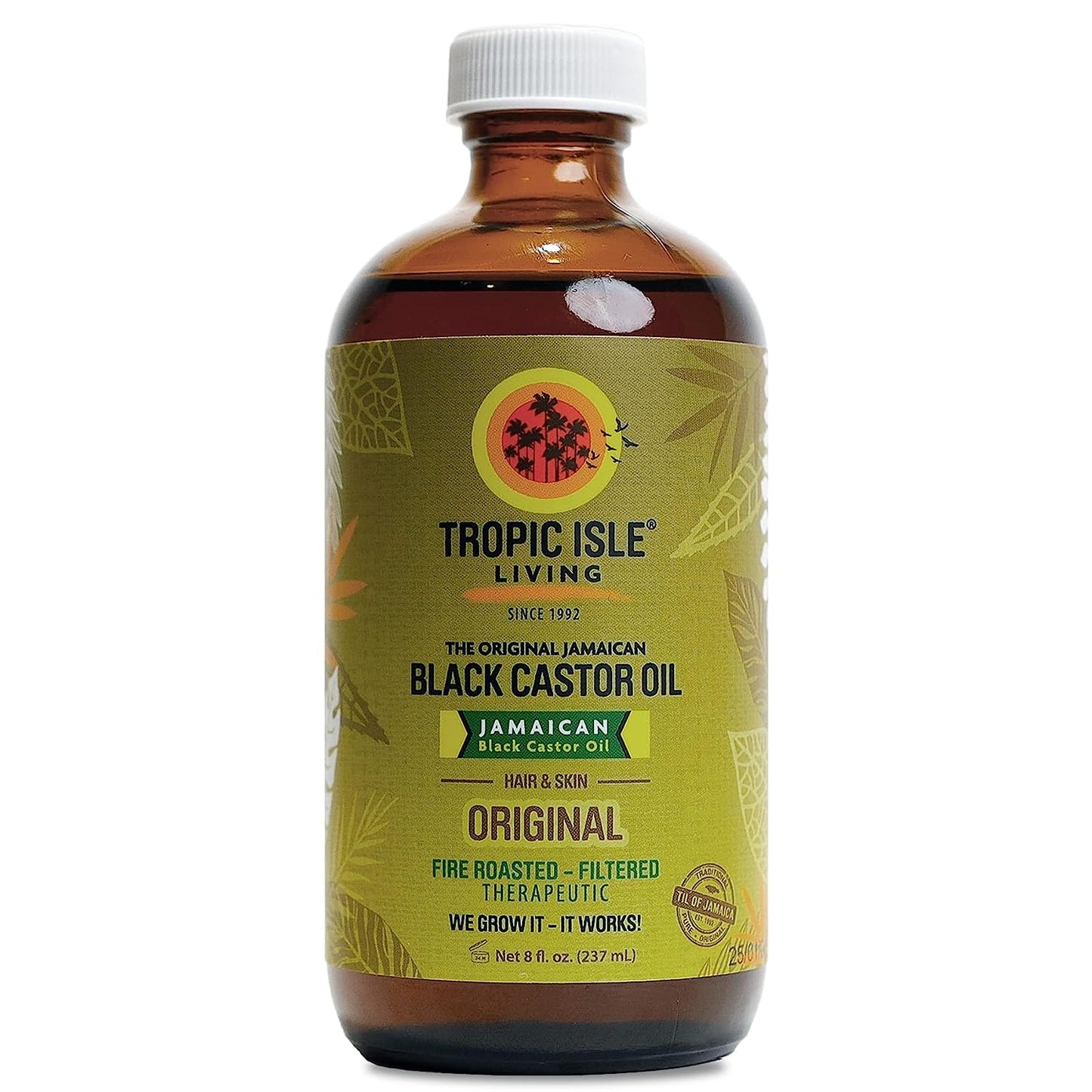 Tropic Isle Living Jamaican Black Castor Oil 4oz/ 120ml Brush Set | For Hair Growth Oil, Skin Conditioning, Eyebrows & Eyelashes, Gives Hydration and Strengthens Hair