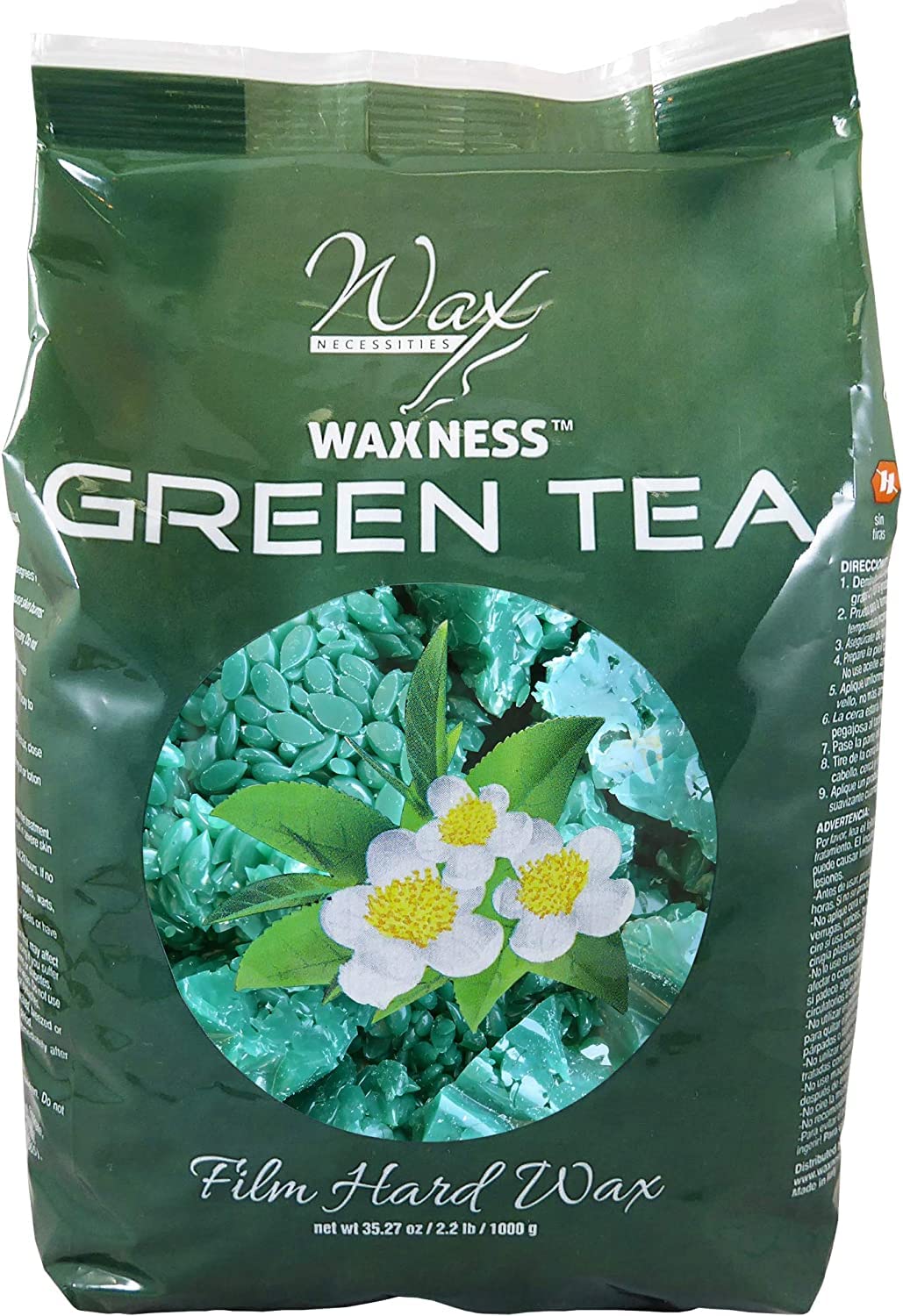 Waxness Green Tea Stripless Waxing Kit with 35.27 oz / 1 kg Wax
