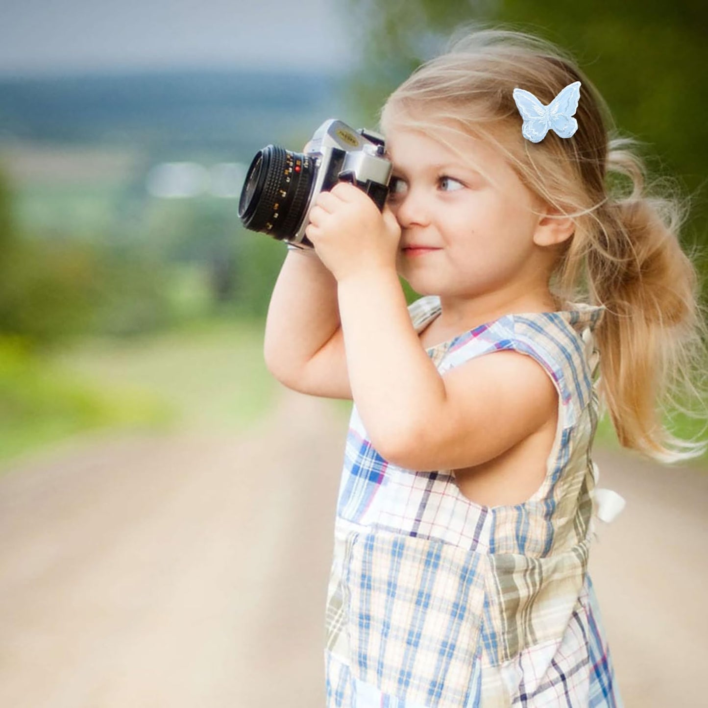 20 Pcs Butterfly Hair Clip Lace Embroidery Bows Barrettes Clips for Women Teens Bridal Wedding Hair Accessories Hair Pins Festivals Party (Blue)