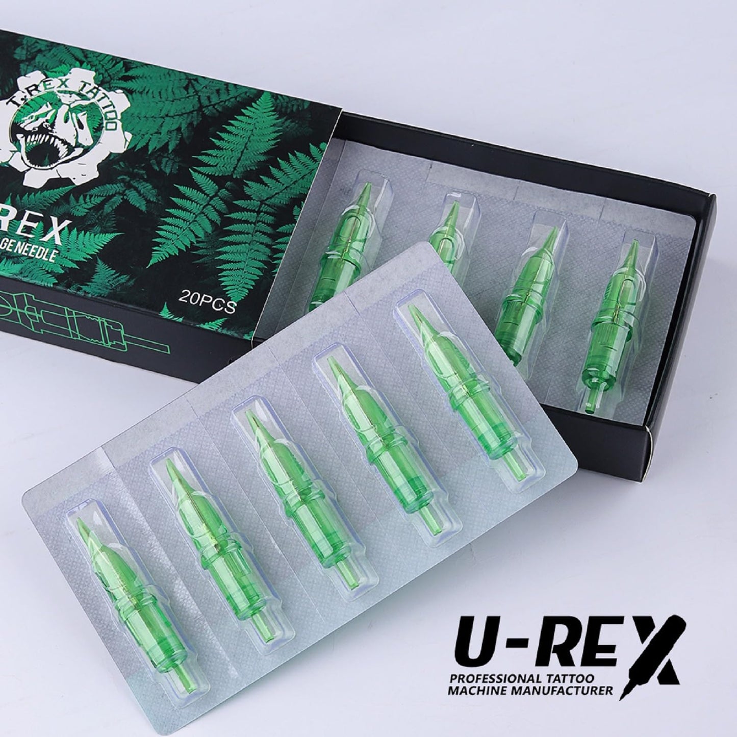 U-REX Tattoo Cartridges Needles-20Pcs #10 (7RM) Bugpin Curved Magnum Disposable Needles for Rotary Tattoo Machine Pen Gun(1007RM)