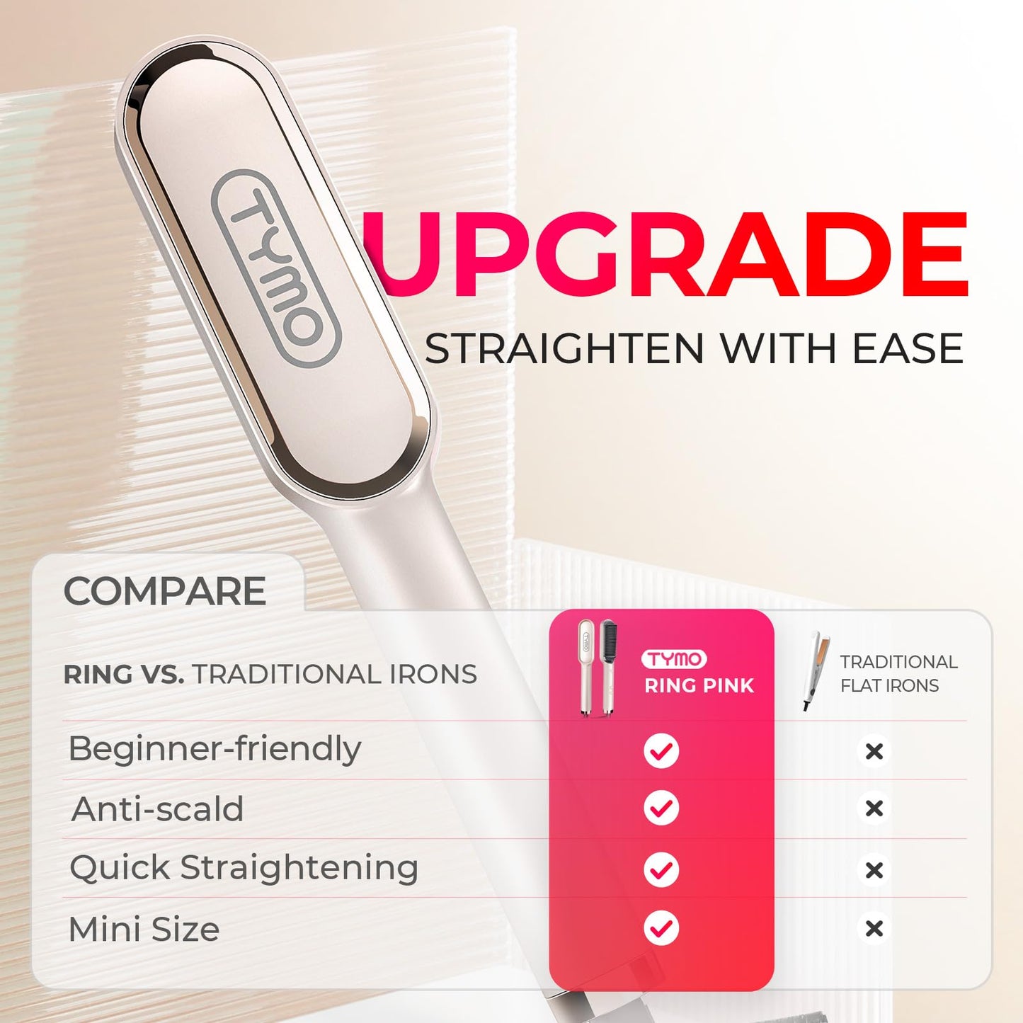 TYMO Ring Hair Straightener Brush + TYMO Hair Oil Spray