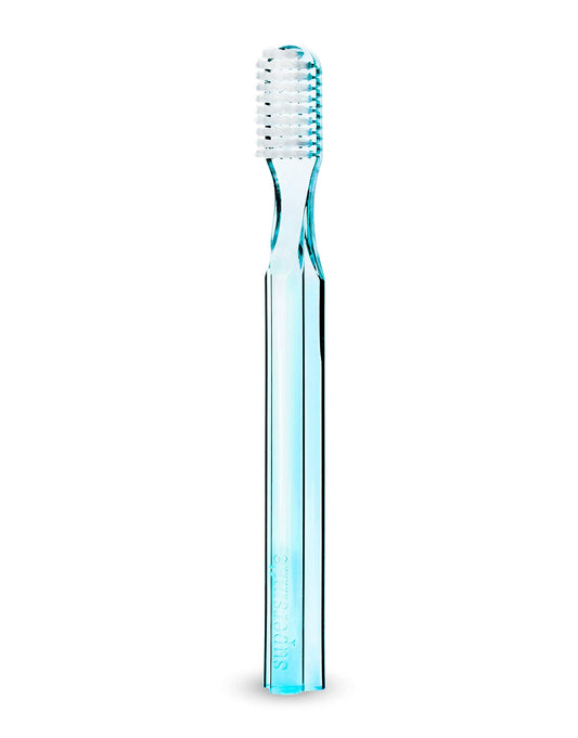 Supersmile New Generation Toothbrush w/ Patented 45° Soft Nylon Bristles - Whitening Tooth Brush w/ Ergonomic Handle Guarantees ADA Recommended Brushing Angle for Adults & Children (Blue)