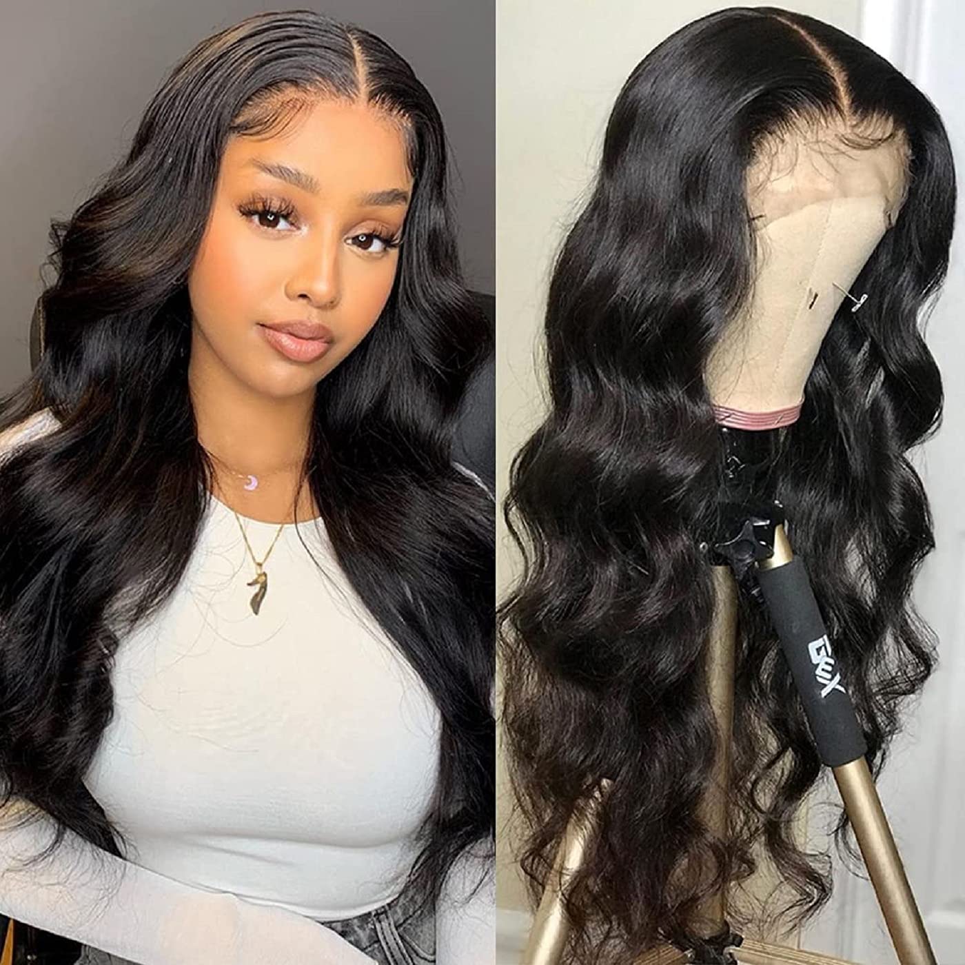 13*4 Body Wave Lace Front Wigs Human Hair Pre Plucked for Women Glueless Human Hair Transparent Lace Front Body Wave wig 180% Density Frontal Wigs Human Hair (22 In13*4 Body Wave Lace Front Wigs)