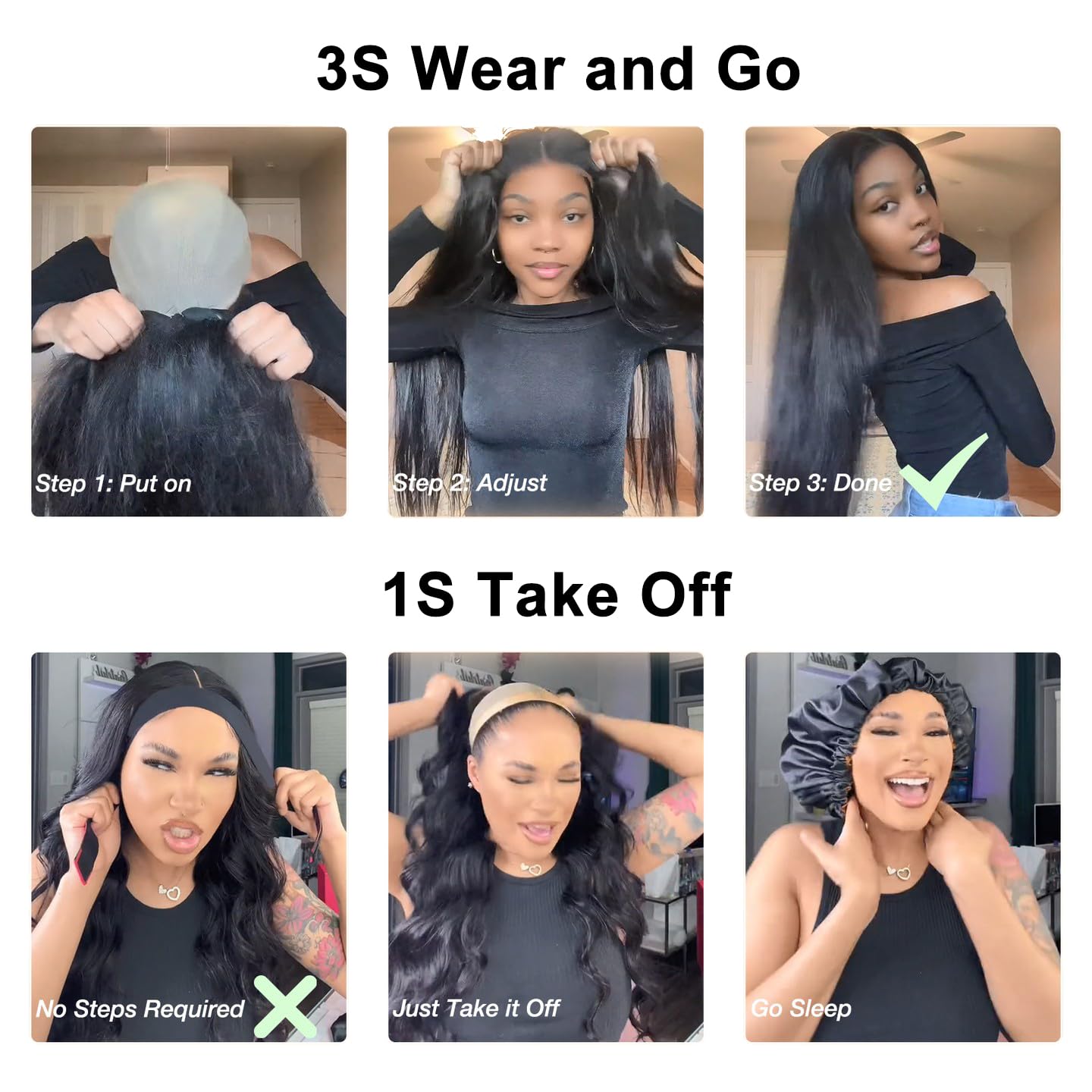 Sunelk Wear and Go Glueless Wigs Human Hair Pre Cut HD Lace 6x4 Straight Lace Front Wigs Human Hair Pre Plucked 180% Density Glueless Wigs Human Hair for Beginners 22 inch