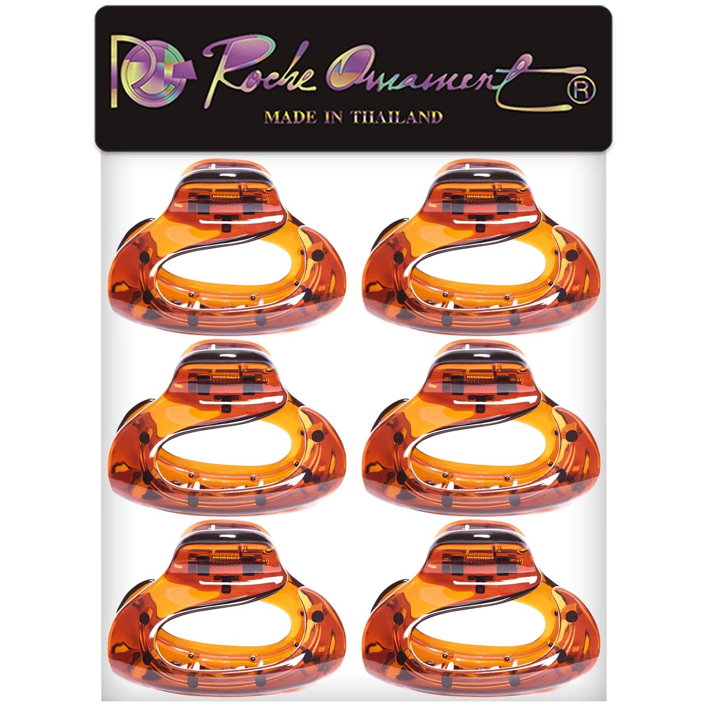 RC ROCHE ORNAMENT 6 Pcs Womens Firm Interlocking Claw Beautiful Tousled Half Up Bun Maker Girls Beauty Accessory Cute Styling French Tortoise Shell Plastic Hair Clips, Medium Brown