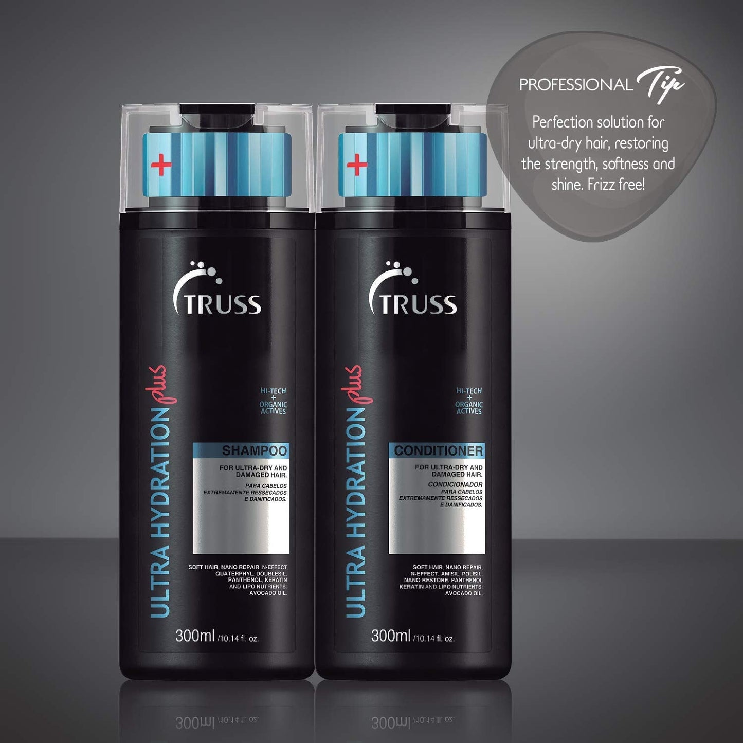 TRUSS Shock Repair Hair Treatment 4 Week Supply Bundle with Ultra Hydration Plus Shampoo for Dry Hair