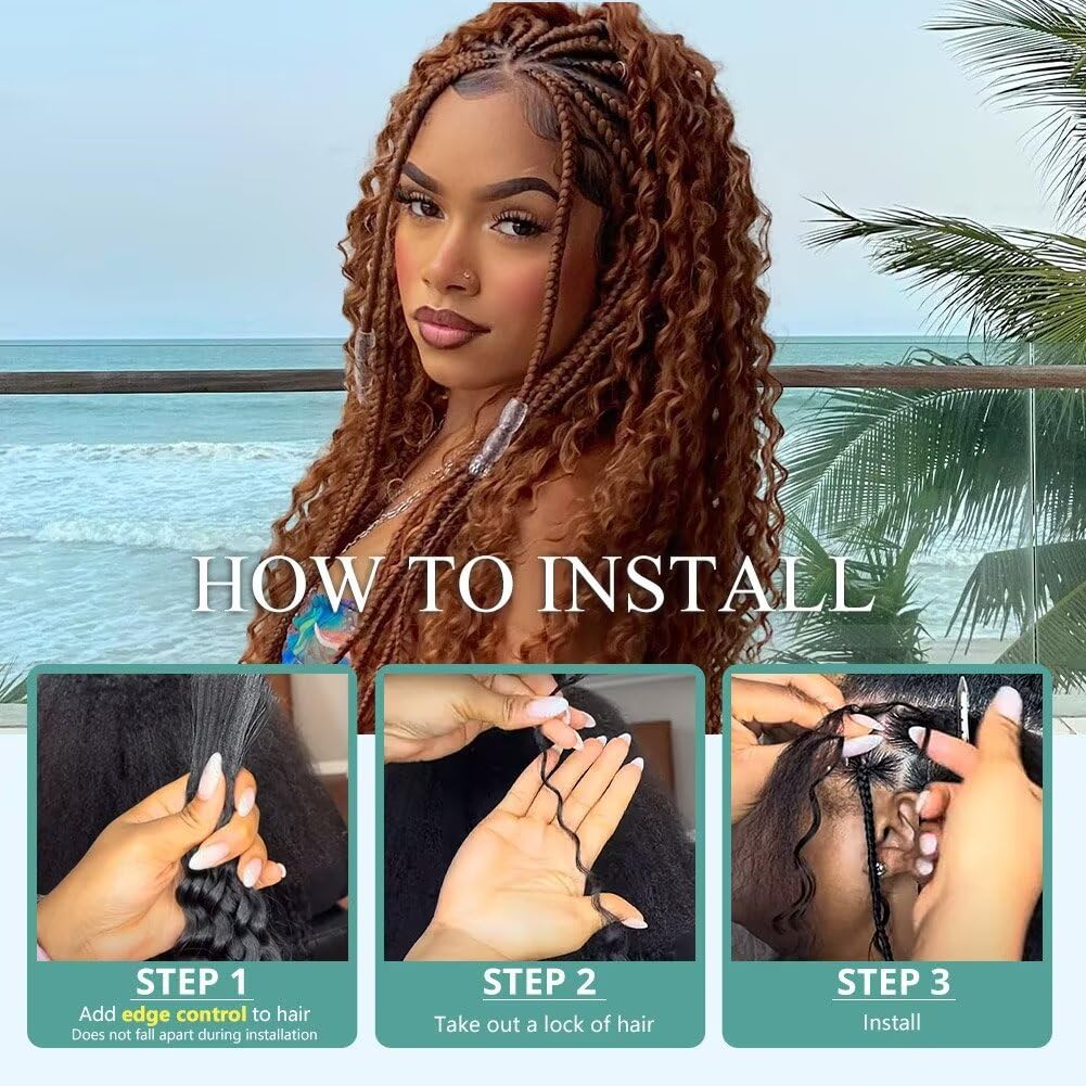 24 Inch 100g Deep Wave Human Braiding Hair 2 Bundles/Pack Color 30# Deep Curly Bulk Human Braiding Hair for Boho Braids No Weft 100% Brazilian Human Brown Braiding Hair Extensions for Micro Braids