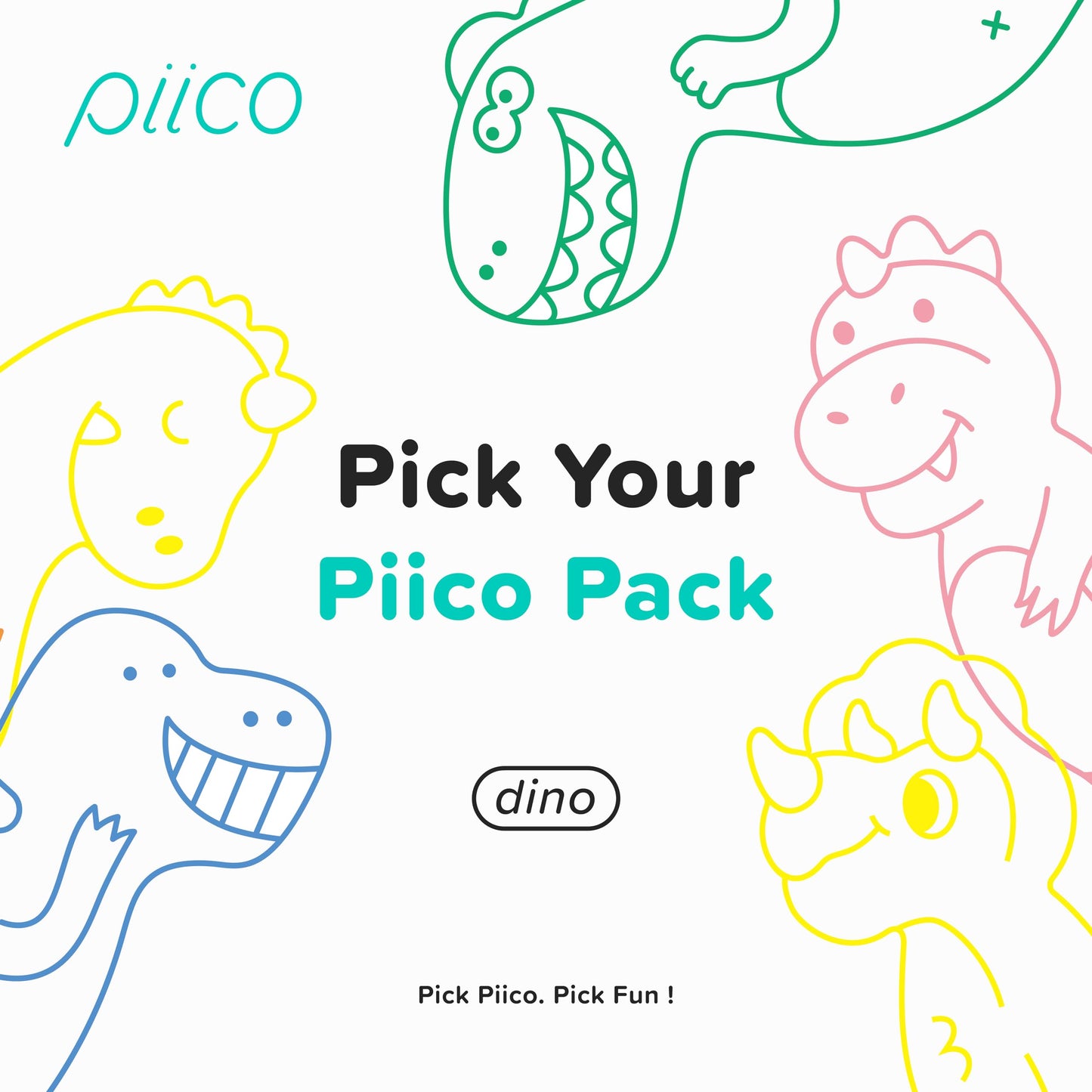 Piico Unflavored Kids Floss - No Fluoride Dual Line Dental Floss Picks - Fun Oral Care in Colorful Floss Sticks Design - Kids Flossers Prevent Tooth Decay & Gum Disease - 240 Count Dino & Travel Case