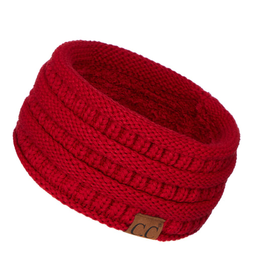 C.C Exclusives Solid Ribbed Headwrap (HW-21) (Red)
