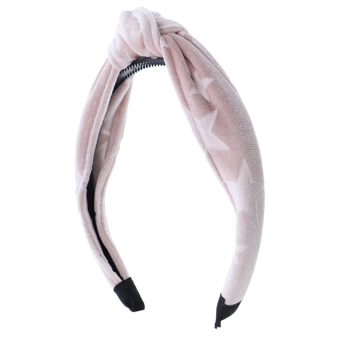 School and Holiday Velvet Knot Headband With Stars For Girls-Pink
