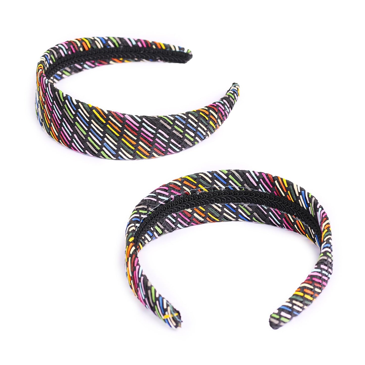 vowyore 3 pack Straw Headbands Fashion Rattan Wide Head Band Boho Headband Summer Bohemian Woven Headwear Hair Head Bands Hair Band for Woman Girl Hair Accessories