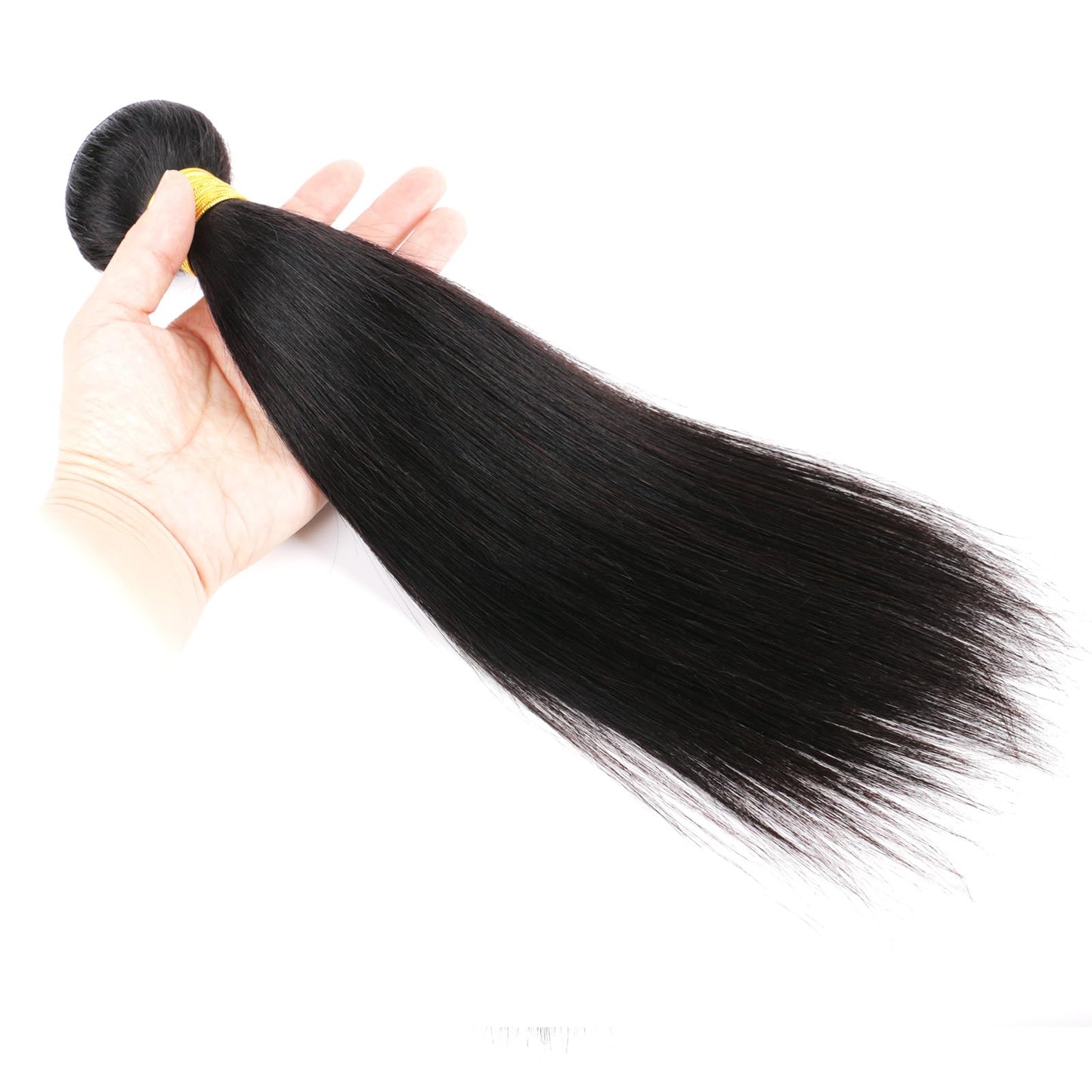 Straight Human Hair Bundles 3 Bundles 10 12 14 Inch 100% Unprocessed Brazilian Virgin Straight Weave Bundles Extensions For Women Natural Color