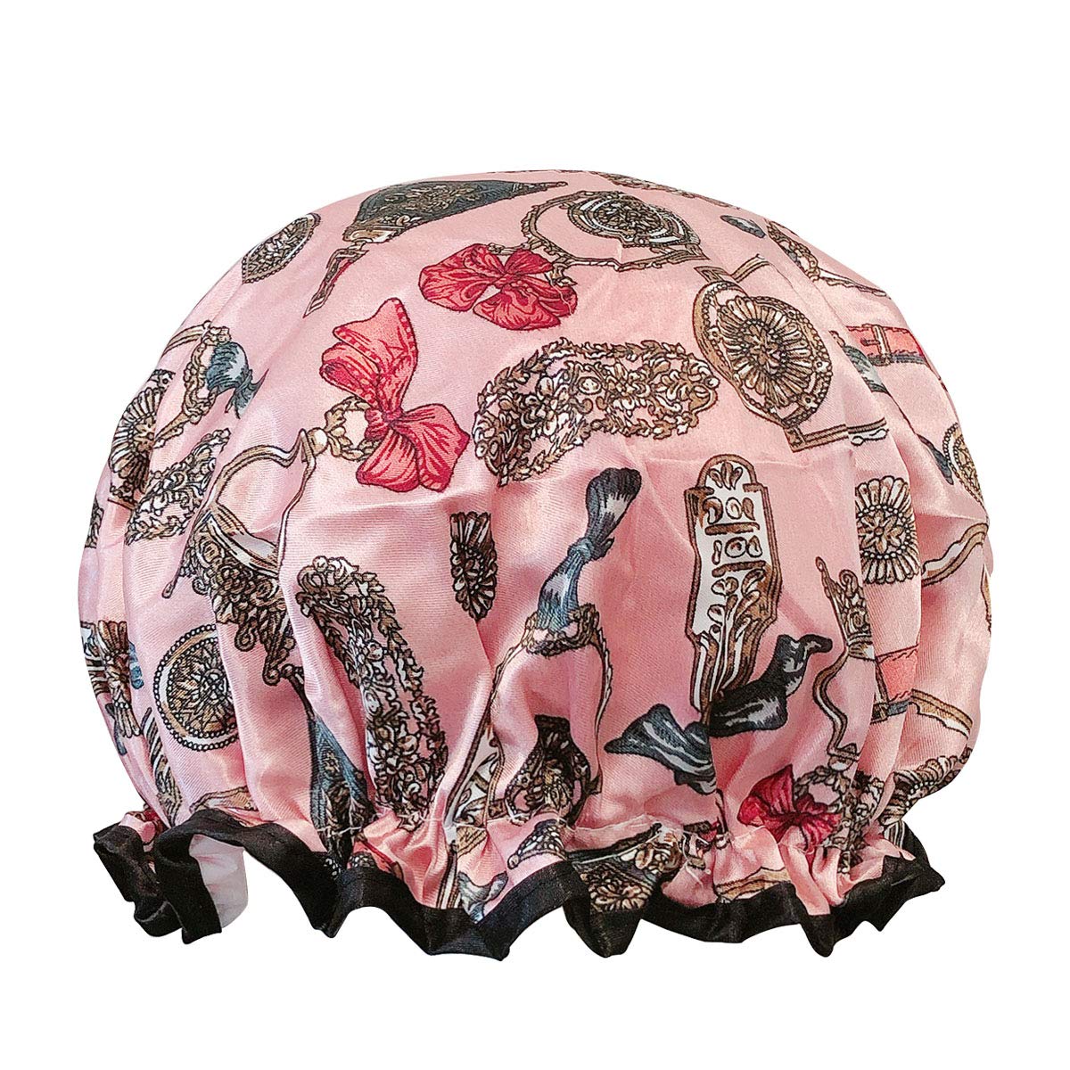 allydrew Wild Side Reusable Women's Waterproof Shower Caps for Long Hair, Pink Keychains