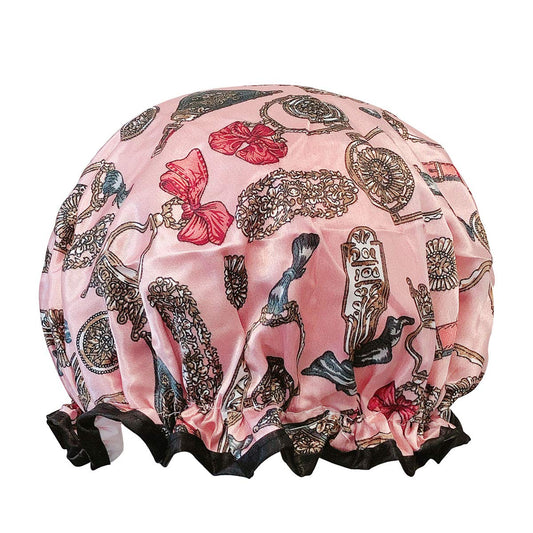 allydrew Wild Side Reusable Women's Waterproof Shower Caps for Long Hair, Pink Keychains