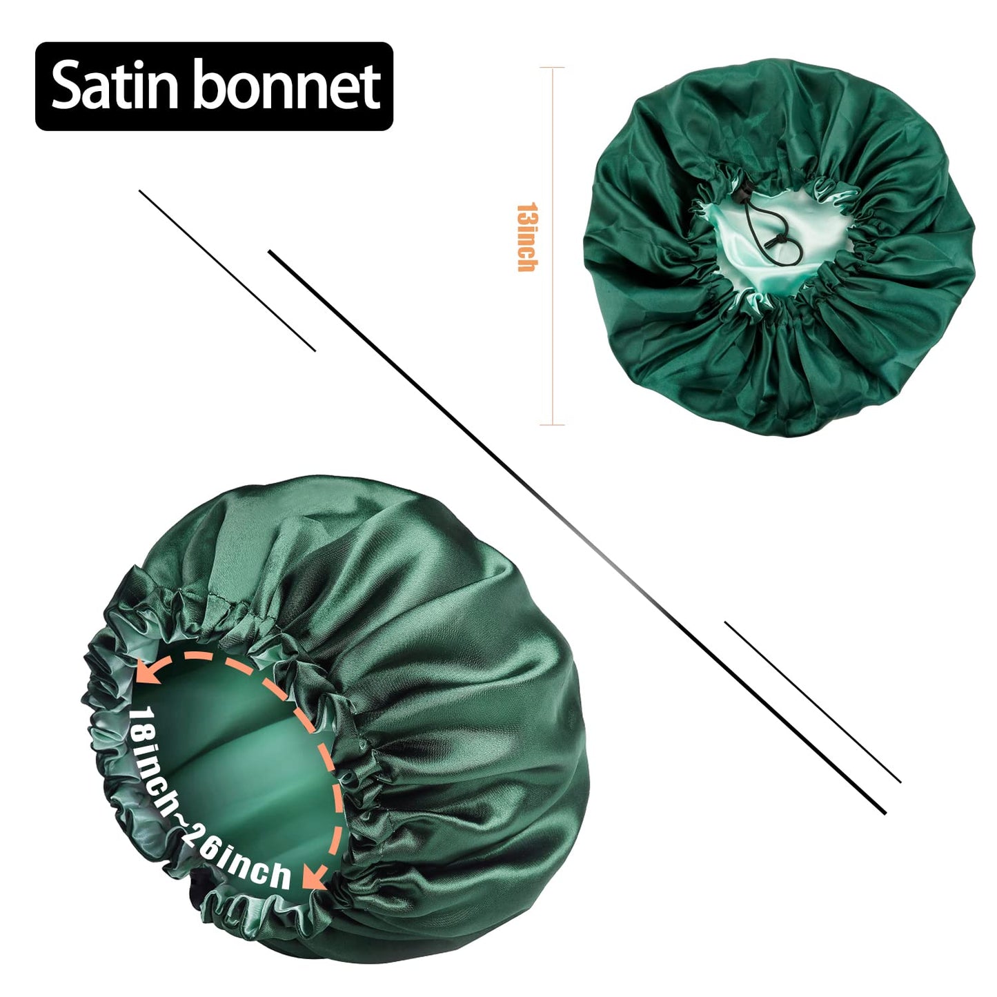 Satin Bonnet Silk Bonnet For Curly Hair Bonnet Braid Bonnet For Sleeping Bonnets For Women Large Double-layer Adjustable