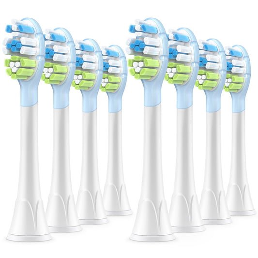 8 Pack Superior Clean Replacement Brush Heads Compatible with Philips Sonicare Electric Toothbrush, White. by DailyWhite