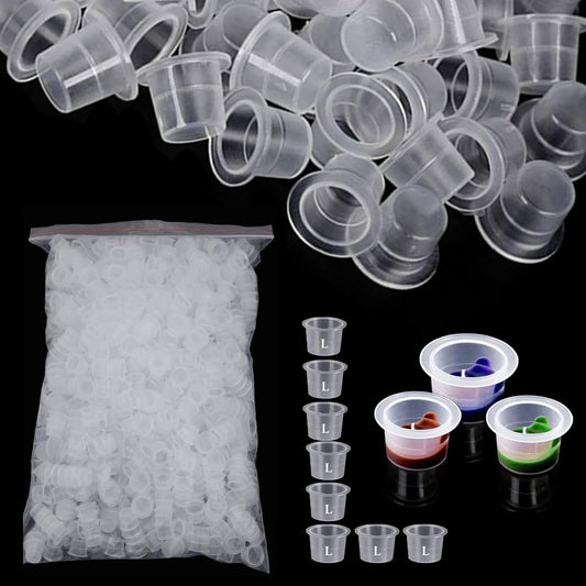 Urknall 1000PCS Large Size Tattoo Ink Cups Large Tattoo Caps 16MM Tattoo Ink Cups Pigment Cups Tattoo Plastic Cap for Tattoo Ink